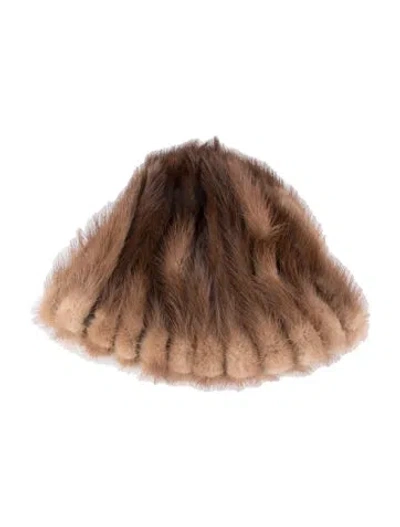 Pre-owned Fur Trapper Hat In Brown