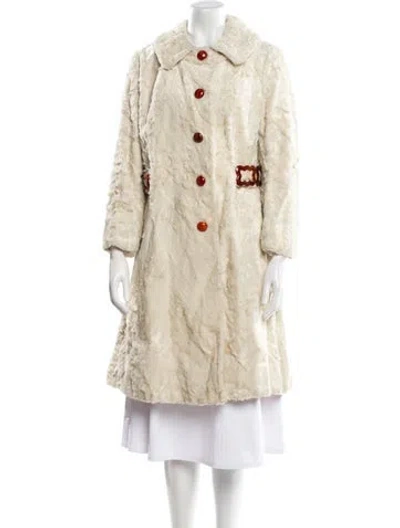 Pre-owned Fur Trench Coat In Neutral