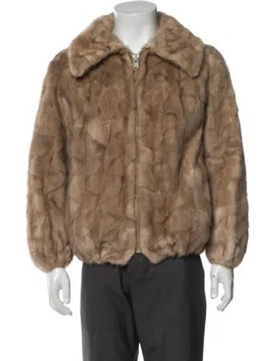 Pre-owned Fur Trucker Jacket In Brown