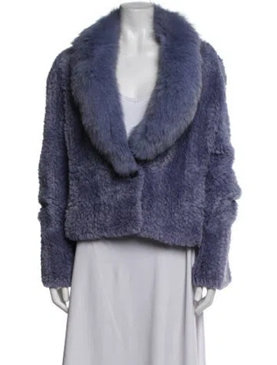 Pre-owned Fur Unbranded Faux  Jacket In Blue