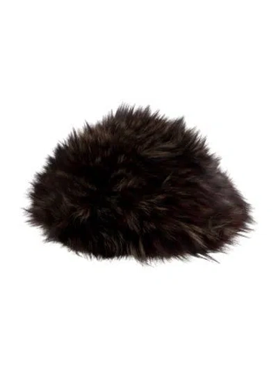Pre-owned Fur Unbranded Fox  Cossack Hat In Black