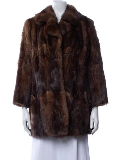 Pre-owned Fur Unbranded  Coat In Brown