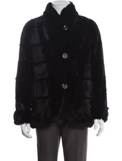 Pre-owned Fur Utility Jacket In Black