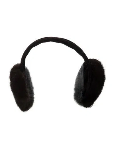 Pre-owned Fur Velvet Ear Muffs In Brown