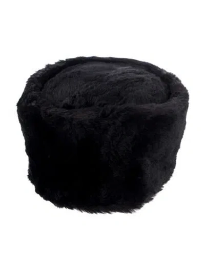 Pre-owned Fur Velvet Winter Hat In Black
