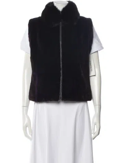 Pre-owned Fur Vest In Black