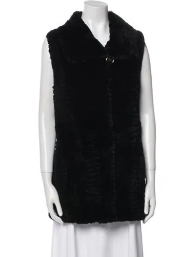 Pre-owned Fur Vest In Black