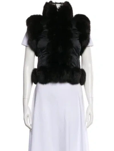 Pre-owned Fur Vest In Black
