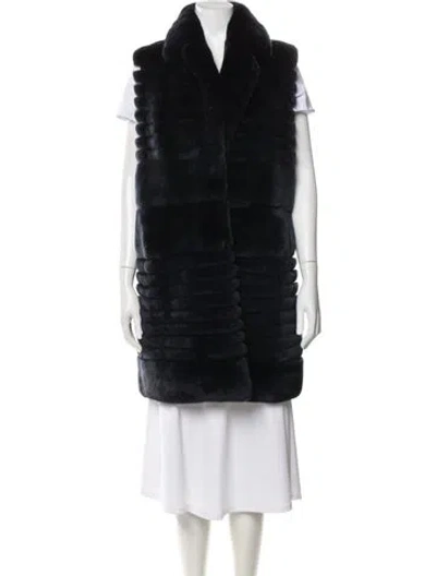 Pre-owned Fur Vest In Black