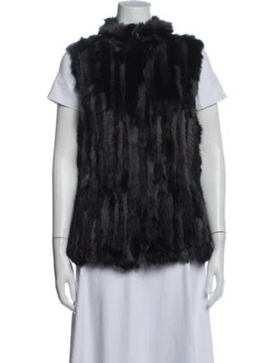 Pre-owned Fur Vest In Black