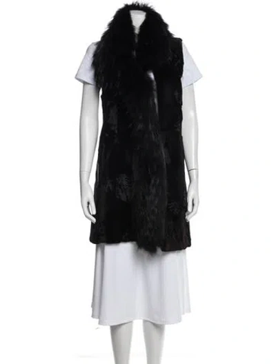 Pre-owned Fur Vest In Black