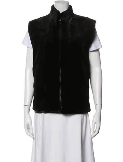 Pre-owned Fur Vest In Black