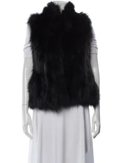Pre-owned Fur Vest In Black