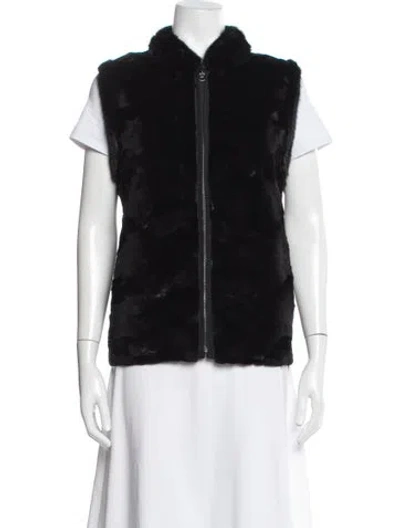 Pre-owned Fur Vest In Black