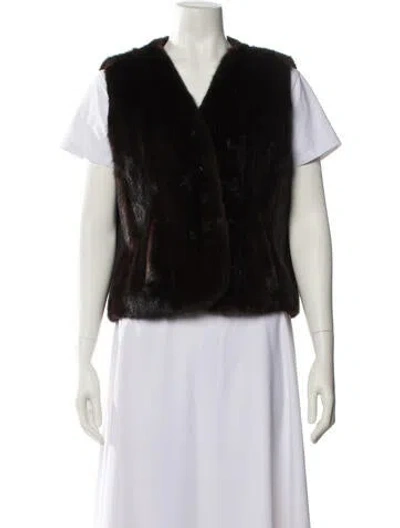 Pre-owned Fur Vest In Blue