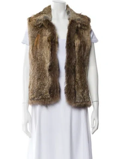 Pre-owned Fur Vest In Brown