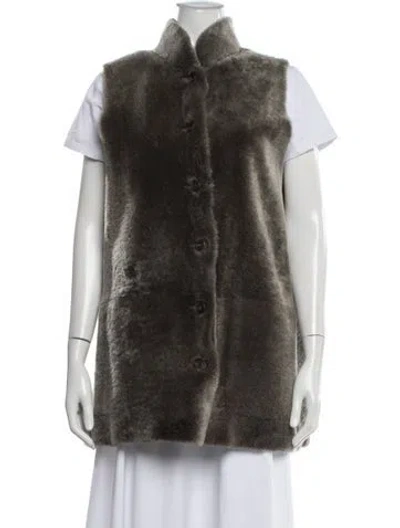 Pre-owned Fur Vest In Brown