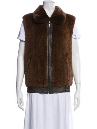 Pre-owned Fur Vest In Brown