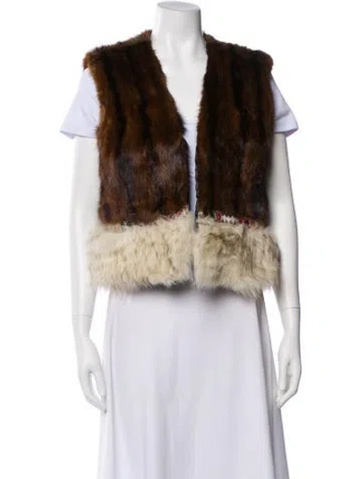 Pre-owned Fur Vest In Multi