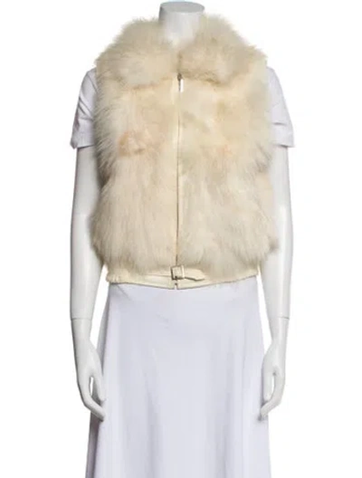 Pre-owned Fur Vest In Neutral