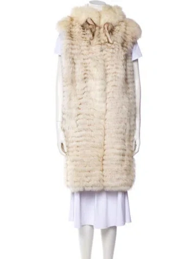 Pre-owned Fur Vest In Neutral