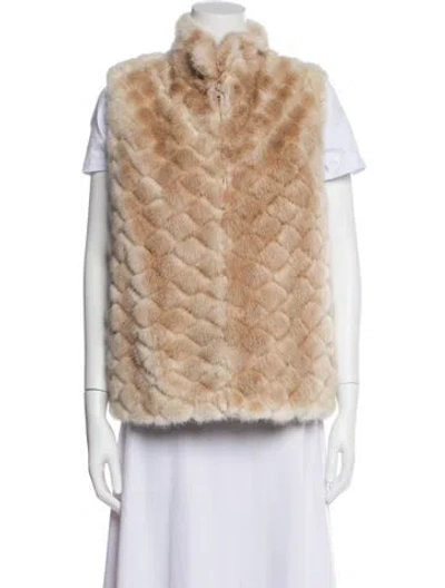 Pre-owned Fur Vest In Neutral