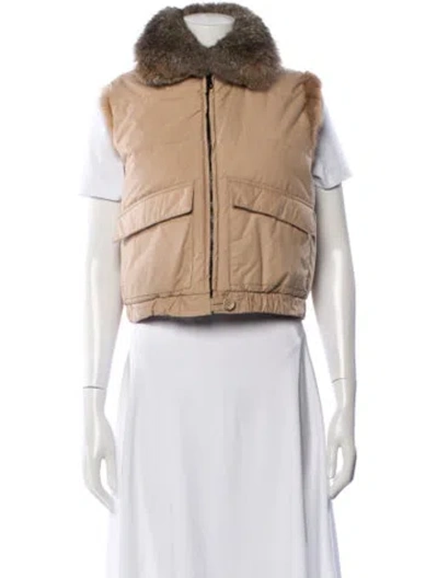 Pre-owned Fur Vest In Neutral