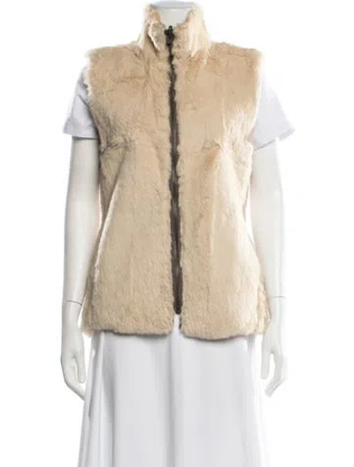 Pre-owned Fur Vest In Neutrals
