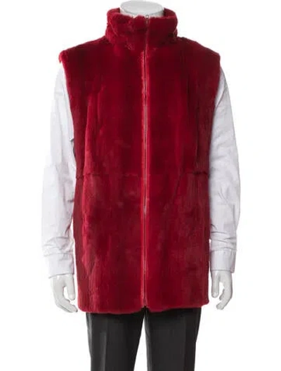 Pre-owned Fur Vest In Red