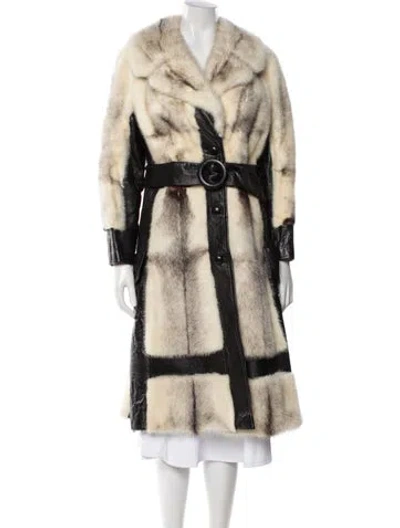 Pre-owned Fur Vintage 1970's Faux  Coat In Neutral