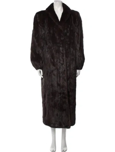 Pre-owned Fur Vintage 1980's Faux  Coat In Brown