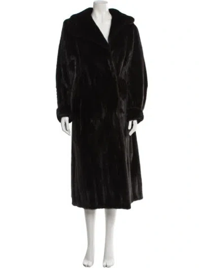 Pre-owned Fur Vintage 1980's Faux  Coat In Brown
