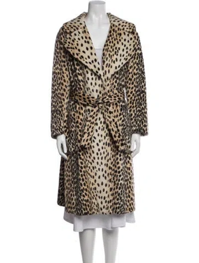Pre-owned Fur Vintage Animal Print  Coat In Brown/neutrals