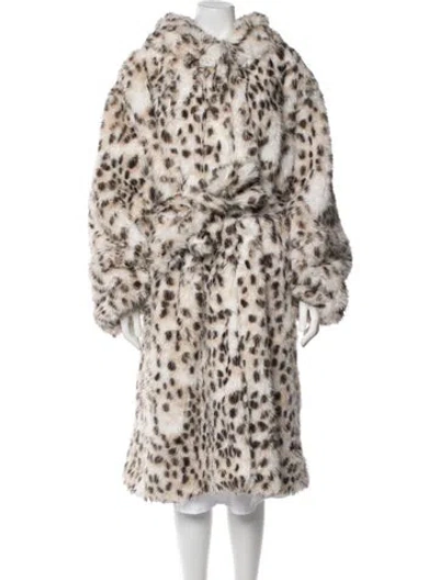 Pre-owned Fur Vintage Animal Print  Jacket In Neutral