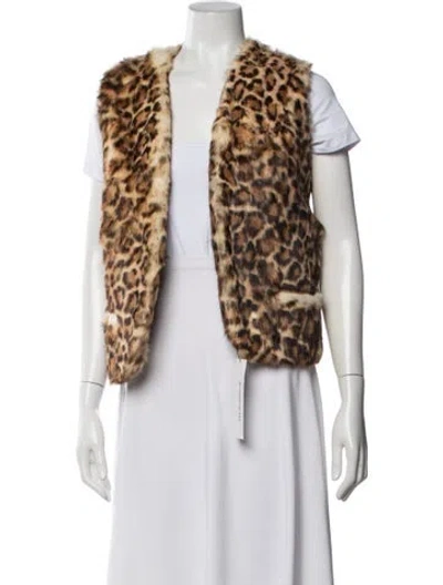 Pre-owned Fur Vintage Animal Print Vest In Multicolor