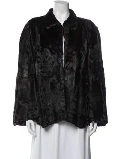 Pre-owned Fur Vintage Calf Hair  Jacket In Black/brown