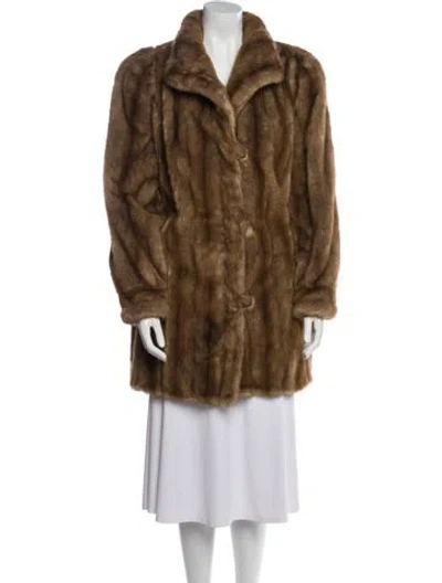 Pre-owned Fur Vintage Coat In Brown
