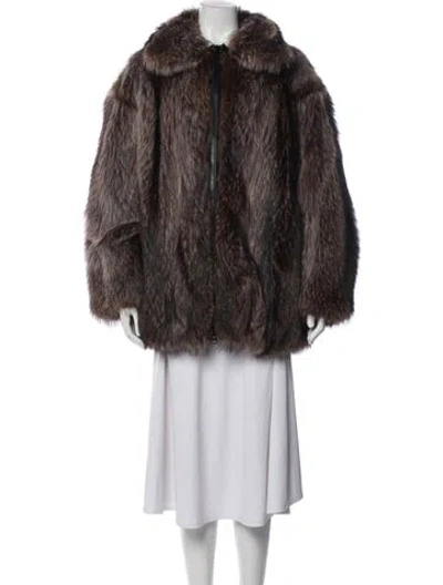 Pre-owned Fur Vintage Coat In Brown