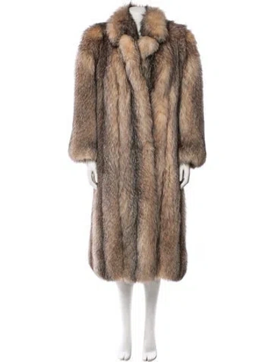 Pre-owned Fur Vintage Coat In Neutral