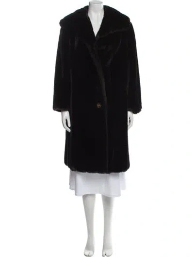 Pre-owned Fur Vintage Faux  Coat In Black