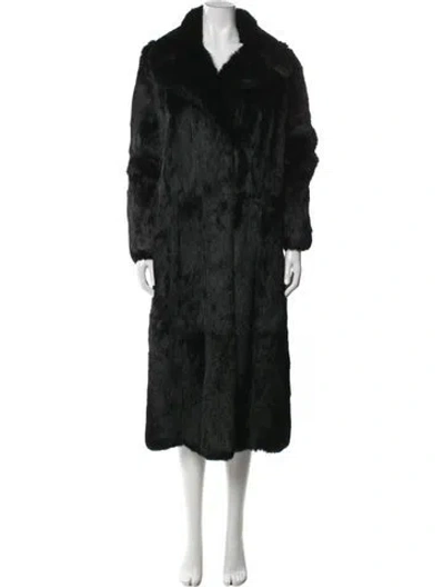 Pre-owned Fur Vintage Faux  Coat In Black