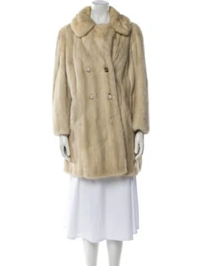 Pre-owned Fur Vintage Faux  Coat In Neutral