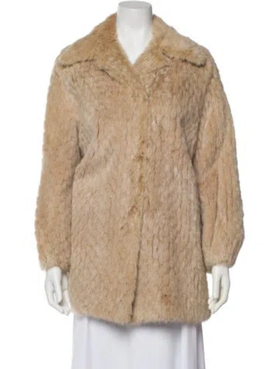 Pre-owned Fur Vintage Faux  Coat In Neutral