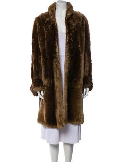 Pre-owned Fur Vintage Faux  Coat In Neutral
