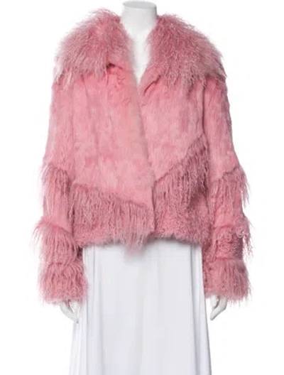 Pre-owned Fur Vintage Faux  Coat In Pink