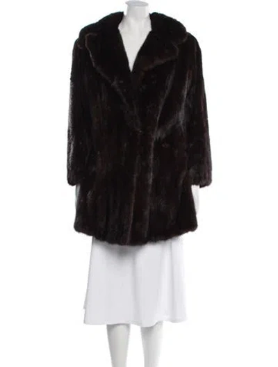 Pre-owned Fur Vintage Faux  Faux  Coat In Brown