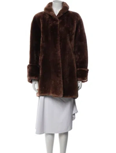 Pre-owned Fur Vintage Faux  Faux  Coat In Brown