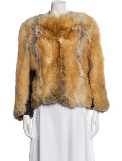 Pre-owned Fur Vintage Fox Faux  Jacket In Neutral