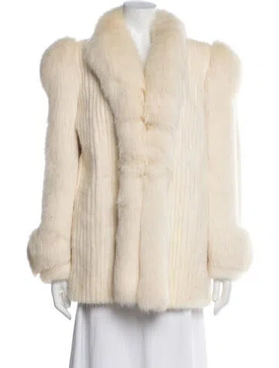 Pre-owned Fur Vintage Fox Faux  Jacket In Neutral
