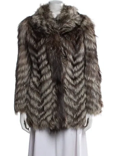 Pre-owned Fur Vintage Fox  Coat In Brown